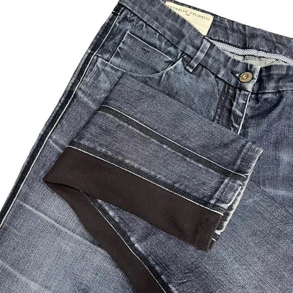 Brunello Cucinelli Dark Wash Italian Rider Jeans 6 - Picture 3 of 7